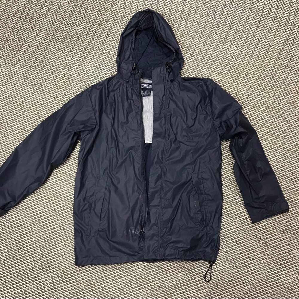Lands end navy rain coat